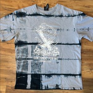 Graphic Men’s T-Shirt Tie die Cotton Lurking Class Don’t Pray For Me Size L
